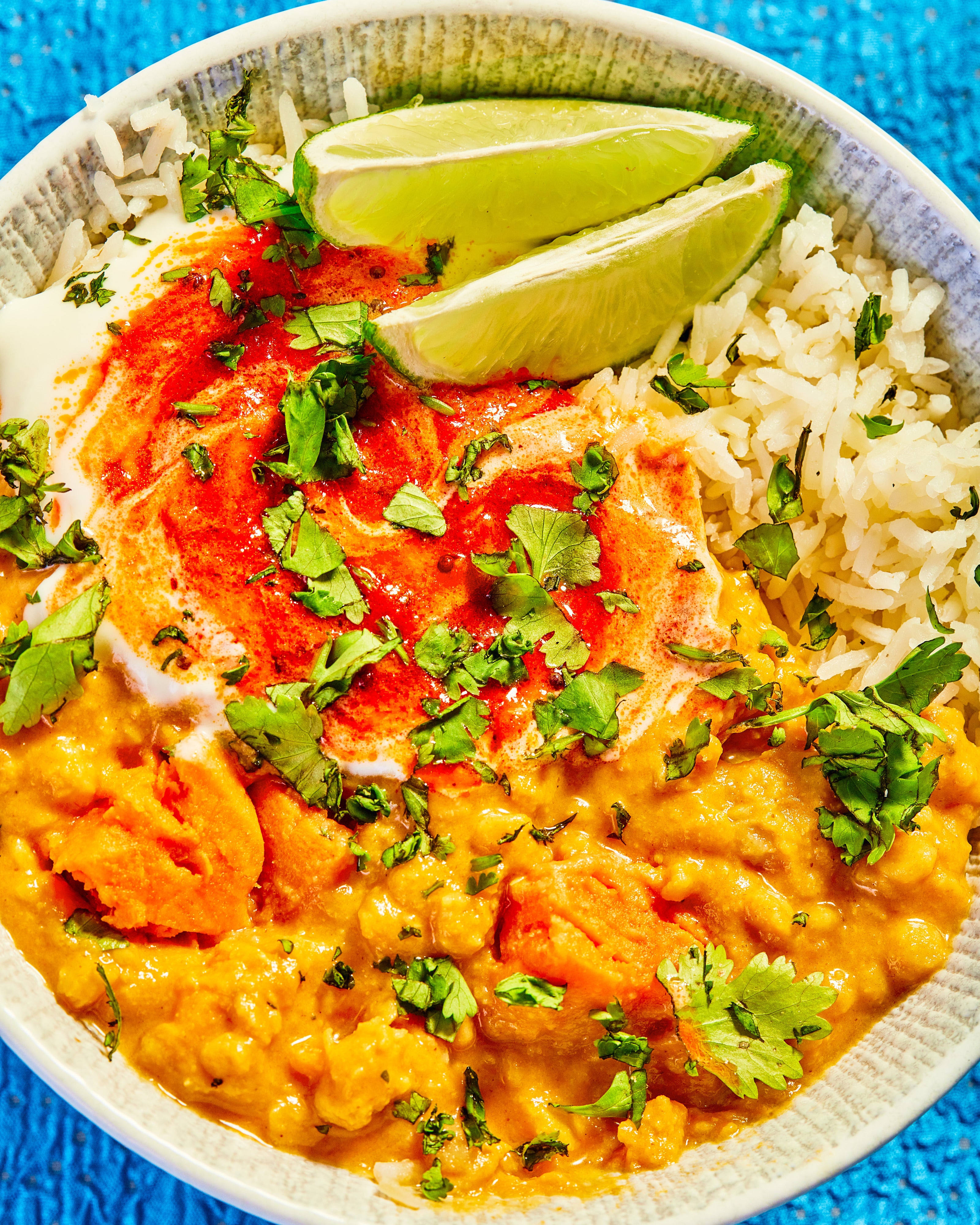 Sweet Potato Coconut Dal Rice Bowl