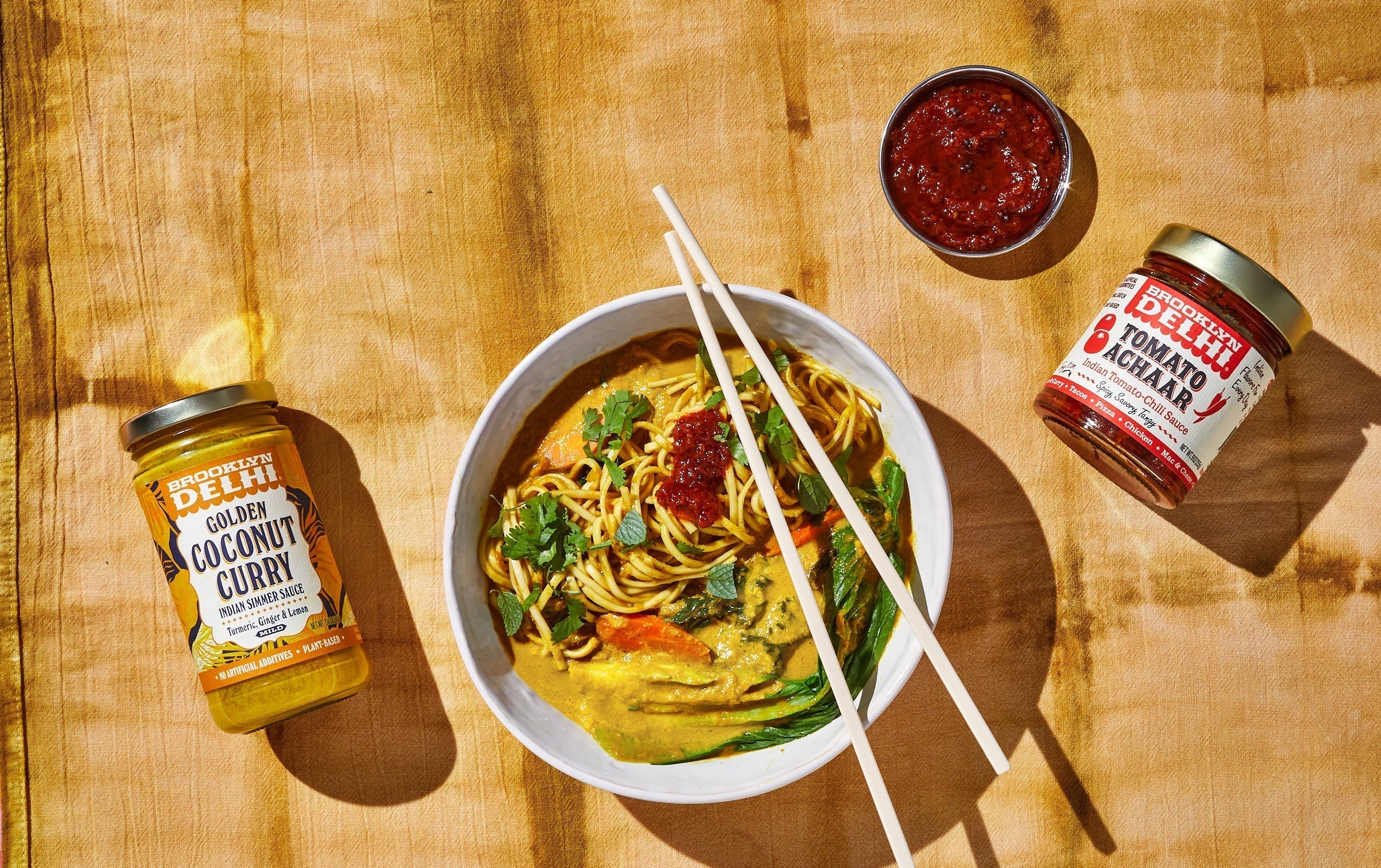 Golden Coconut Noodles with Veggies