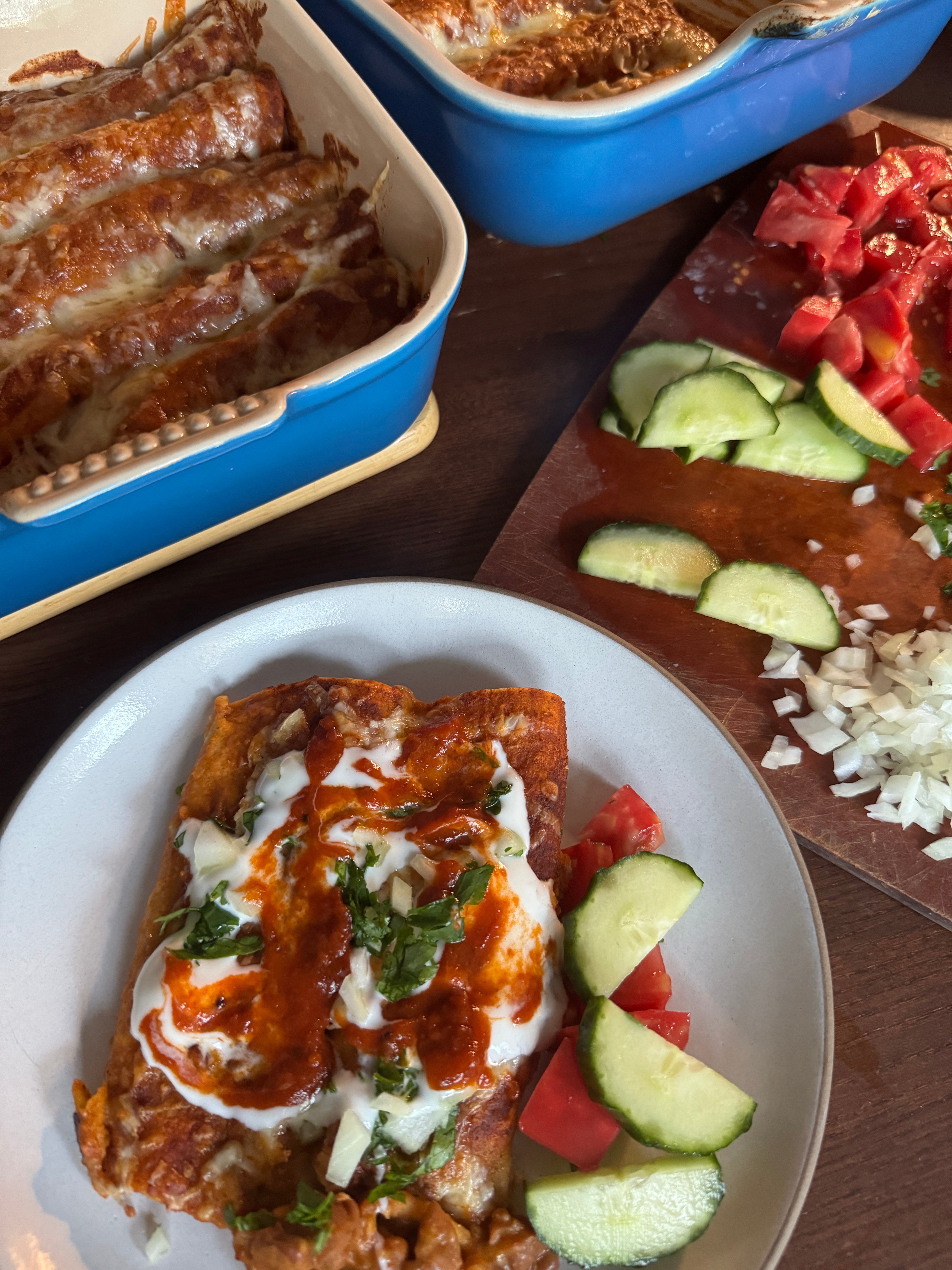 Indian Bean and Cheese Enchiladas
